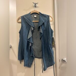 Stonebridge VTG Wrap Vest Denim Women’s 8 Blue Ruffle